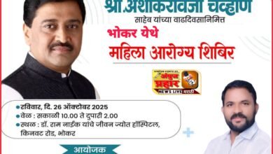 Photo of माजी मुख्यमंत्री खा.अशोक चव्हाण यांच्या वाढदिवसानिमित्त भोकर येथे महिला आरोग्य शिबिर